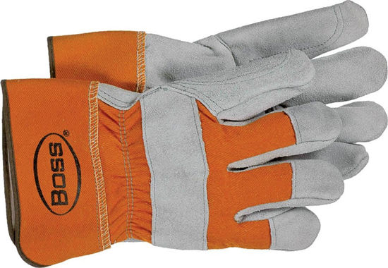 Image sur GANTS DOUBLE PAUME CUIR DOS OR