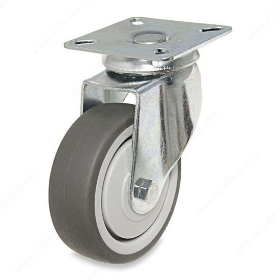 Image sur ROULETTECAOUTCHOUCGRIS75MMPIVOTAN